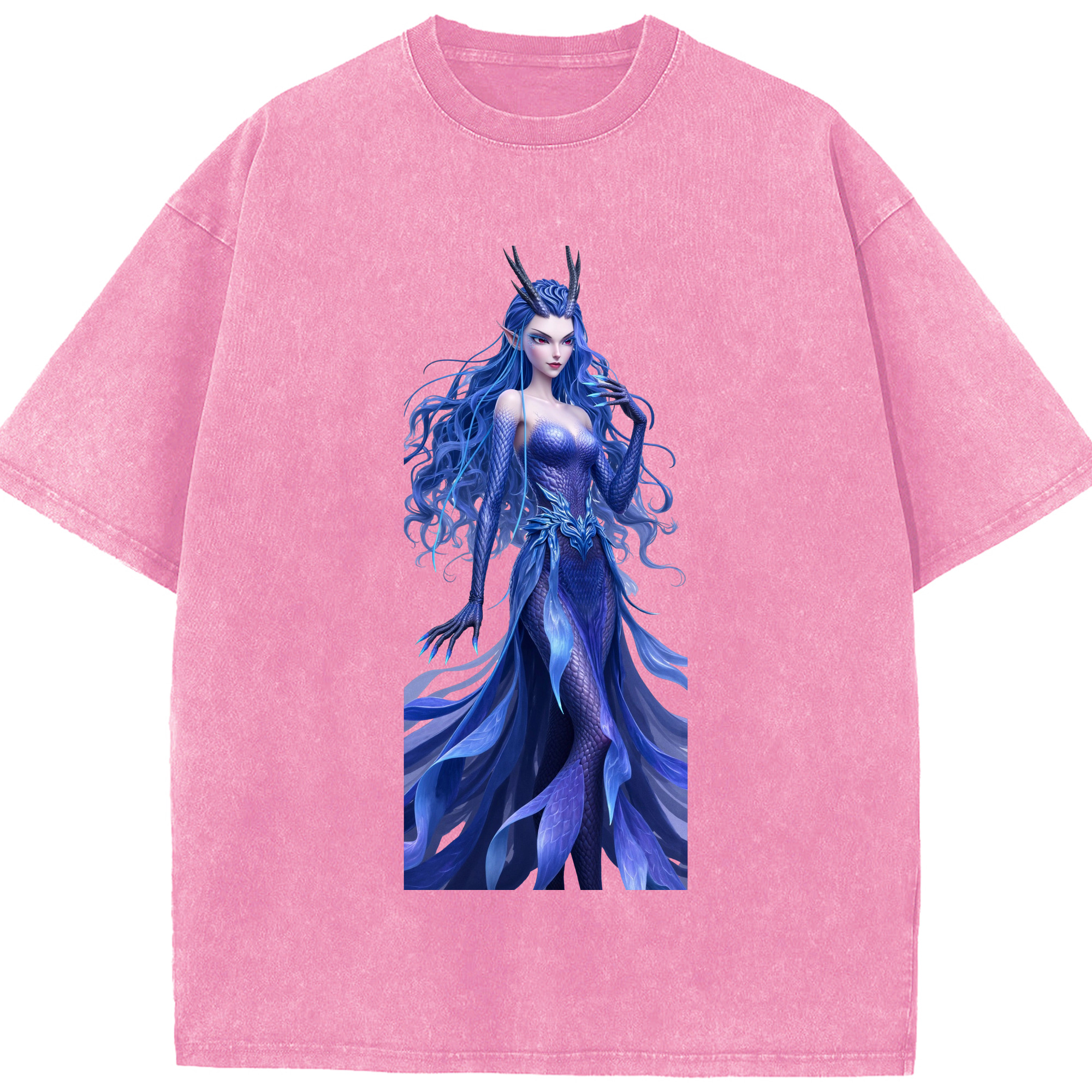 （画像用） Ne Zha 2 ナタ 魔童の大暴れ 綿100% ヴィンテージ風 半袖Tシャツ（フロントプリント）